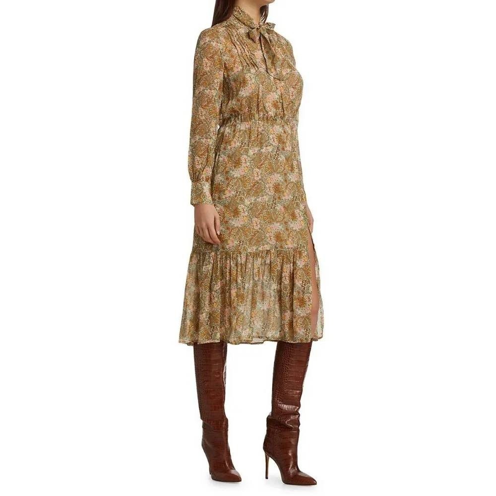 Paige midi western MED Koralina concert cowgirl ec sheer floral fluttery ruffled
